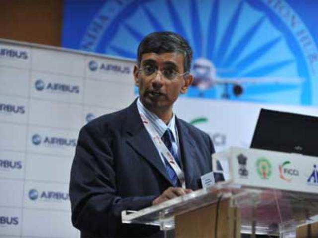 Dwarakanath addresses press conference at the India Aviation 2012