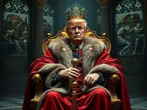 King Donald Trump on Throne
