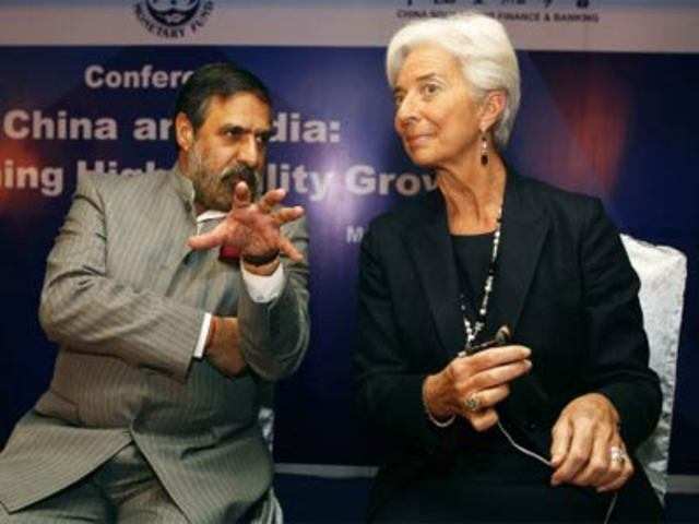 Anand Sharma with IMF chief Christine Lagarde