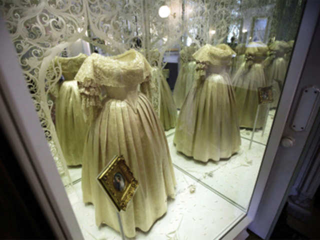 The ivory silk wedding dress worn by Queen Victoria in her marriage