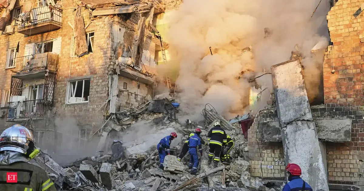 Image for article Peace efforts in limbo as Ukraines capital mourns 23 dead after Russian attack