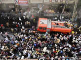 Civilians gather at a market in Kolkata