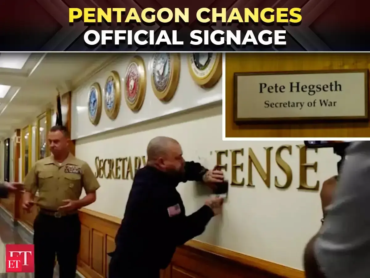 Pentagon Rebrands: 'Secretary of Defense' signage changes to 'Secretary ...