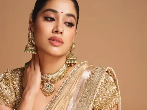 Gold-Accented Designer Saree