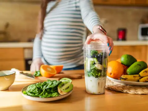 Avocado smoothie with spinach and banana