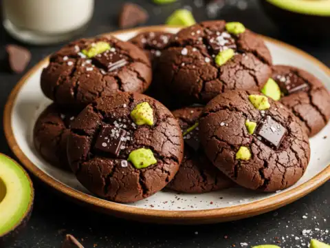 Dark chocolate avocado cookies