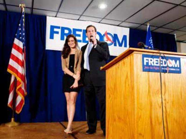 US Senator Rick Santorum along with his daughter