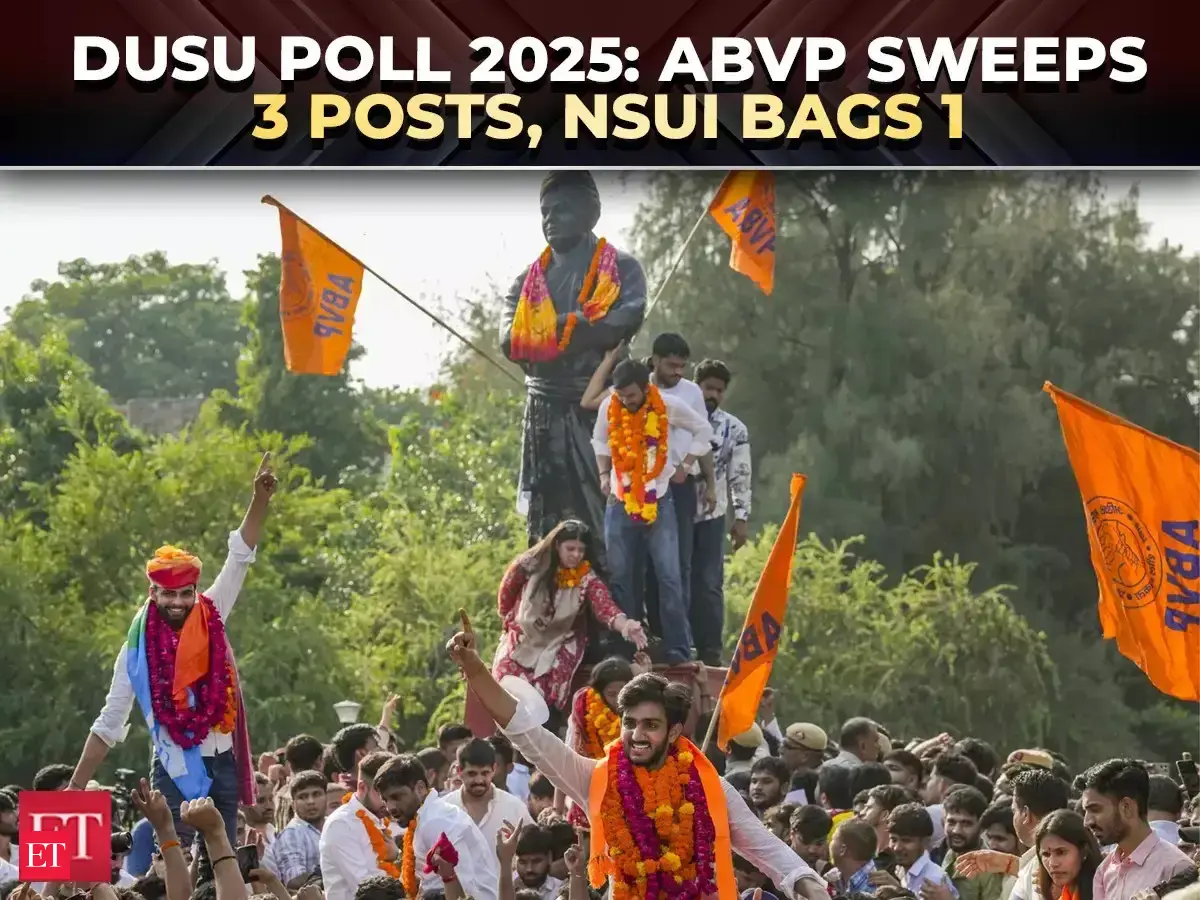 DUSU elections 2025: Aryan Maan leads ABVP to big win, sweeps 3 key ...