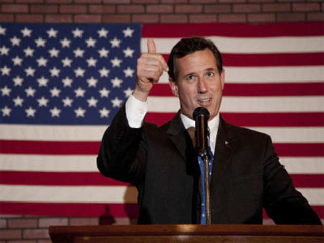 Rick Santorum speaks to supporters