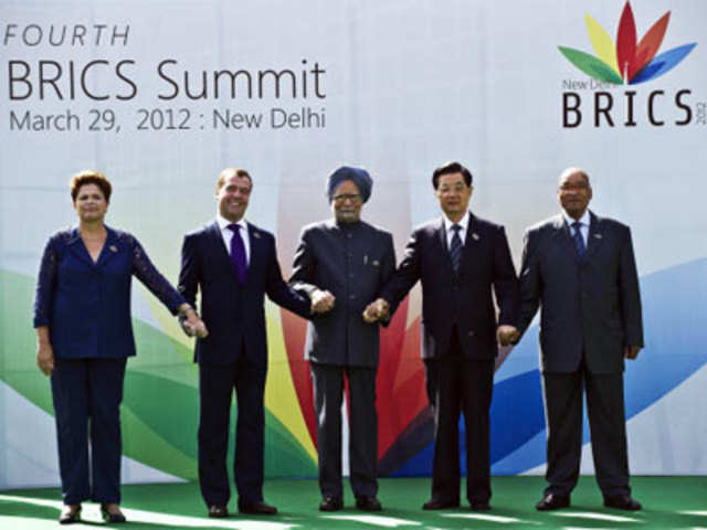 Leaders of BRICS countries at the summit in New Delhi