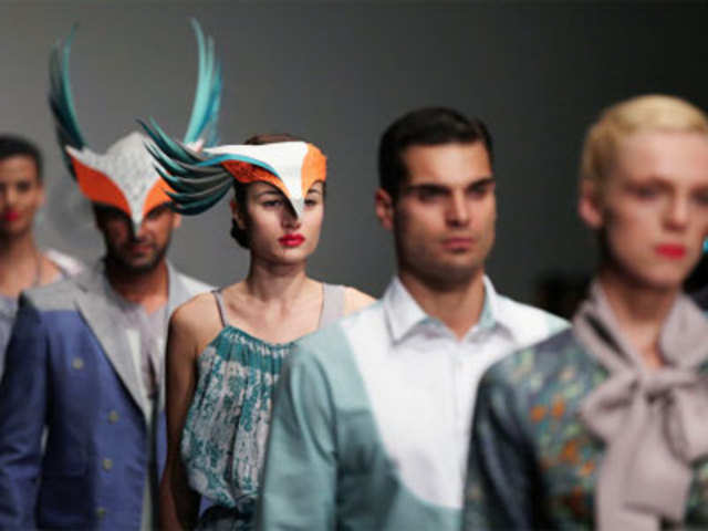 Models wear creations by designer Pineda Covalin
