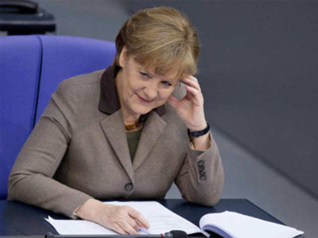German Chancellor Angela Merkel attends Bundestag debate