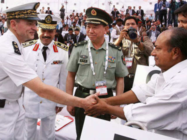 AK Antony talks with foreign defense dignitaries