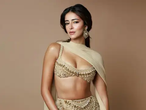 Ananya Panday&rsquo;s golden lehenga glow