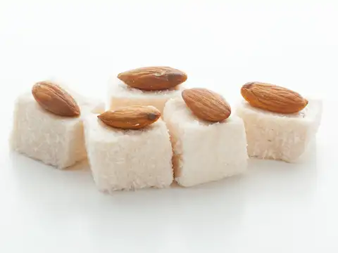 Churma laddoo and Coconut barfi 