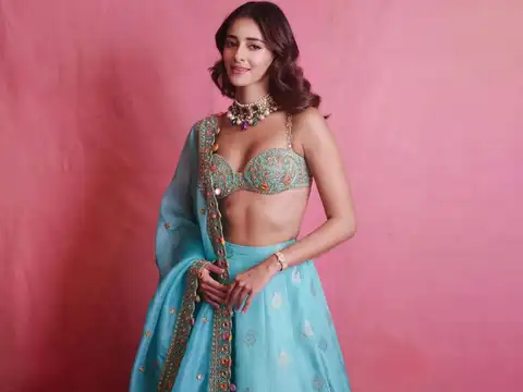 Ananya Panday in electric blue lehenga 