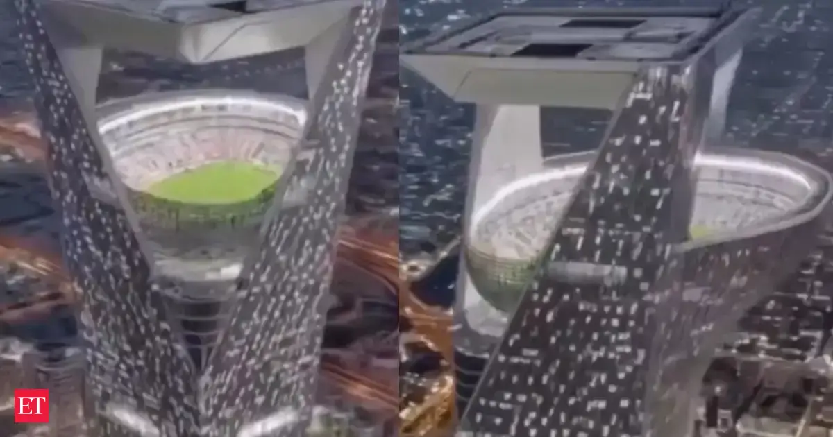 Neom Sky Stadium: A Arábia Saudita está construindo o primeiro ‘Sky Stadium’ do mundo a 1.150 pés acima do solo, com internautas chamando-o de ‘destino final’. Neom Sky Stadium: A Arábia Saudita está construindo o primeiro ‘Sky Stadium’ do mundo a 1.150 pés acima do solo, com internautas chamando-o de ‘destino final’.
