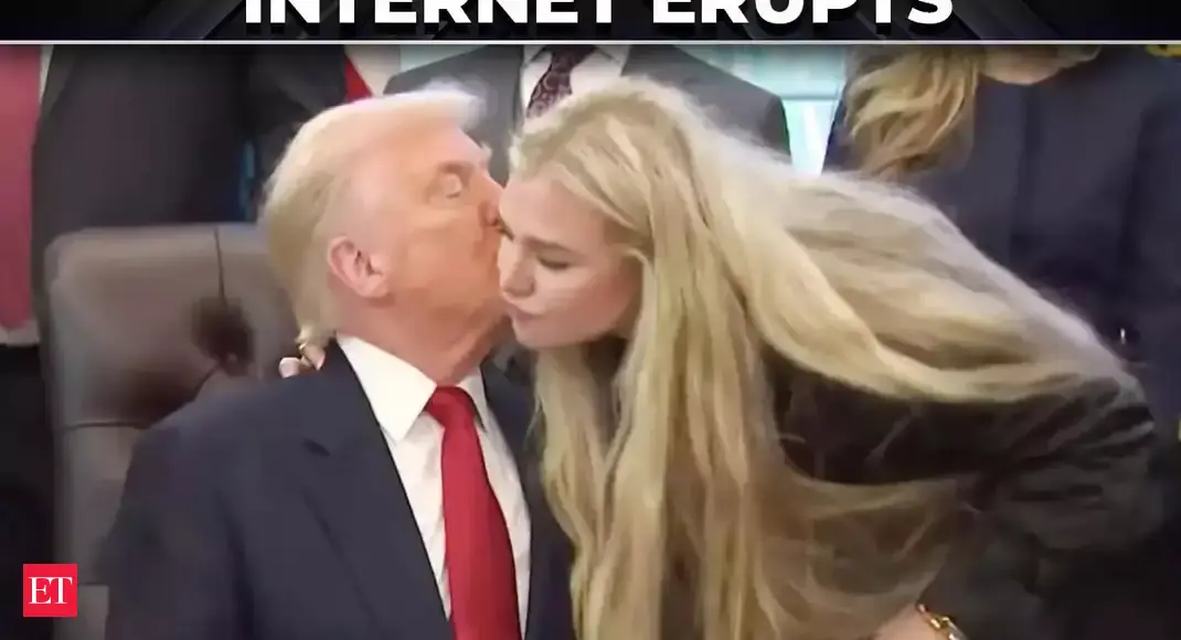 Watch Trump’s viral kiss with Erika Kirk after controversial Vance hug: Internet erupts with memes