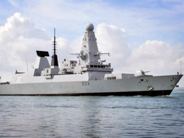 British Destroyer HMS Dauntless enters Portsmouth
