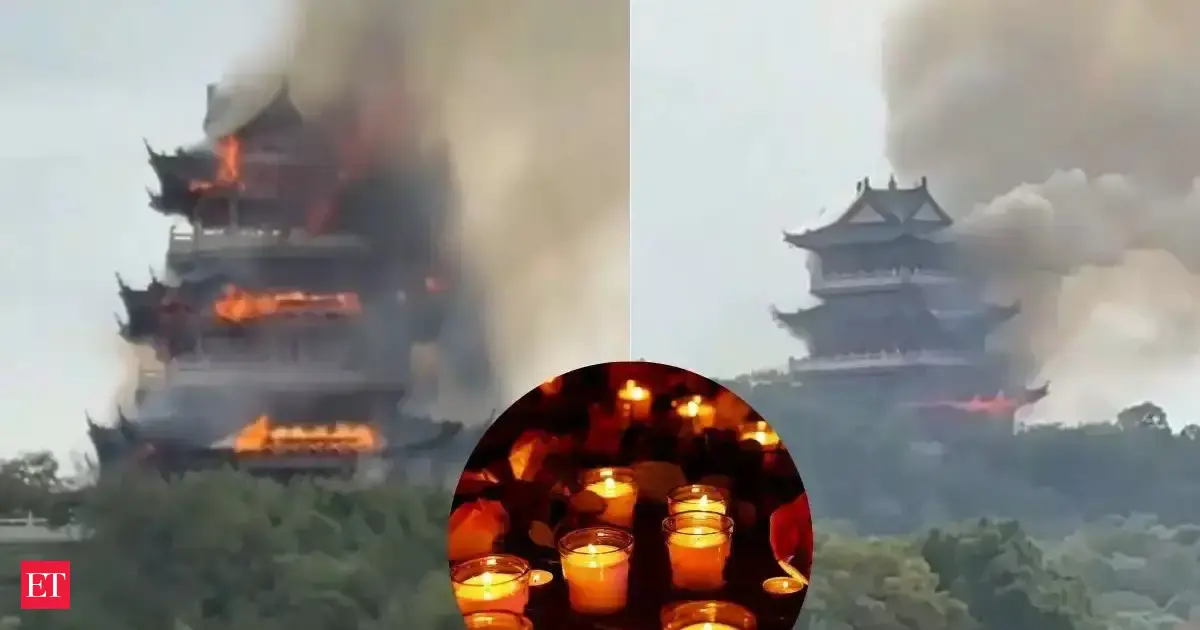1,000-year-old Chinese Wenchang Pavilion temple gutted in fire after careless use of candle and agarbatti by a tourist