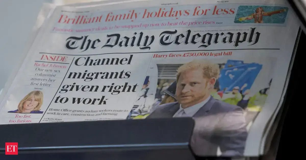 Britain's Daily Mail publisher enters exclusive talks to buy Telegraph Media Group for USD 654 million