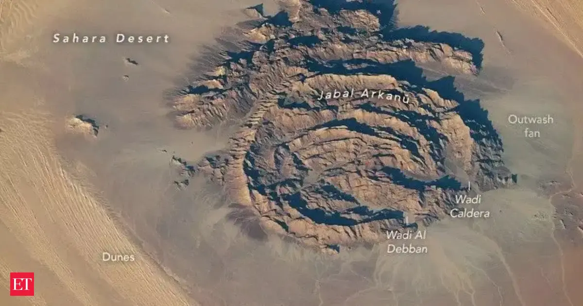 NASA shares stunning ISS image of ring-shaped Jabal Arkanu in Libya's Sahara Desert