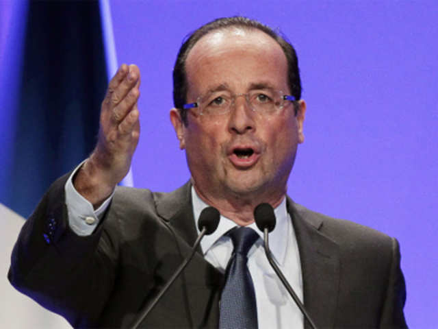 French Socialist Party candidate Francois Hollande
