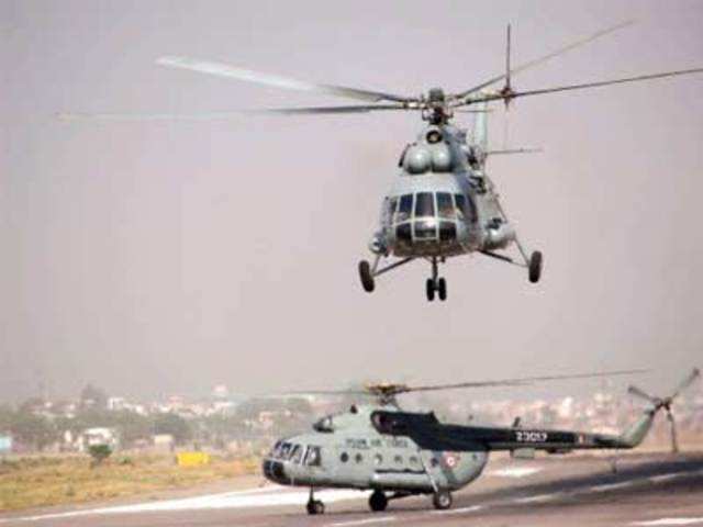 IAF chopper at Sanganer Airport