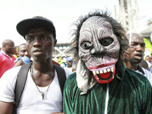 A street carnival to mark the end of Easter celebrations in Lagos