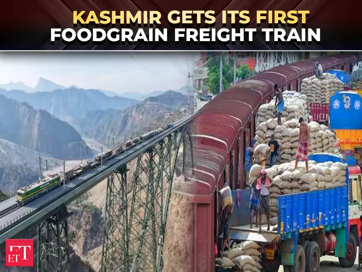 kashmir freight train: Kashmir joins India’s freight rail map as FCI’s ...