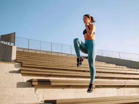 Marching with exaggerated knee lifts
