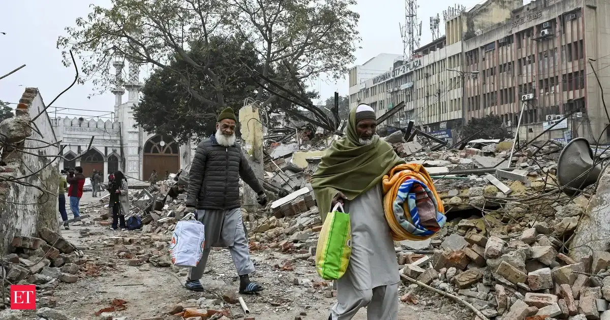 Delhi HC-ordered demolition clears 36,000 sq ft encroachment near Turkman Gate; 32 JCBs, four Poclain machines deployed