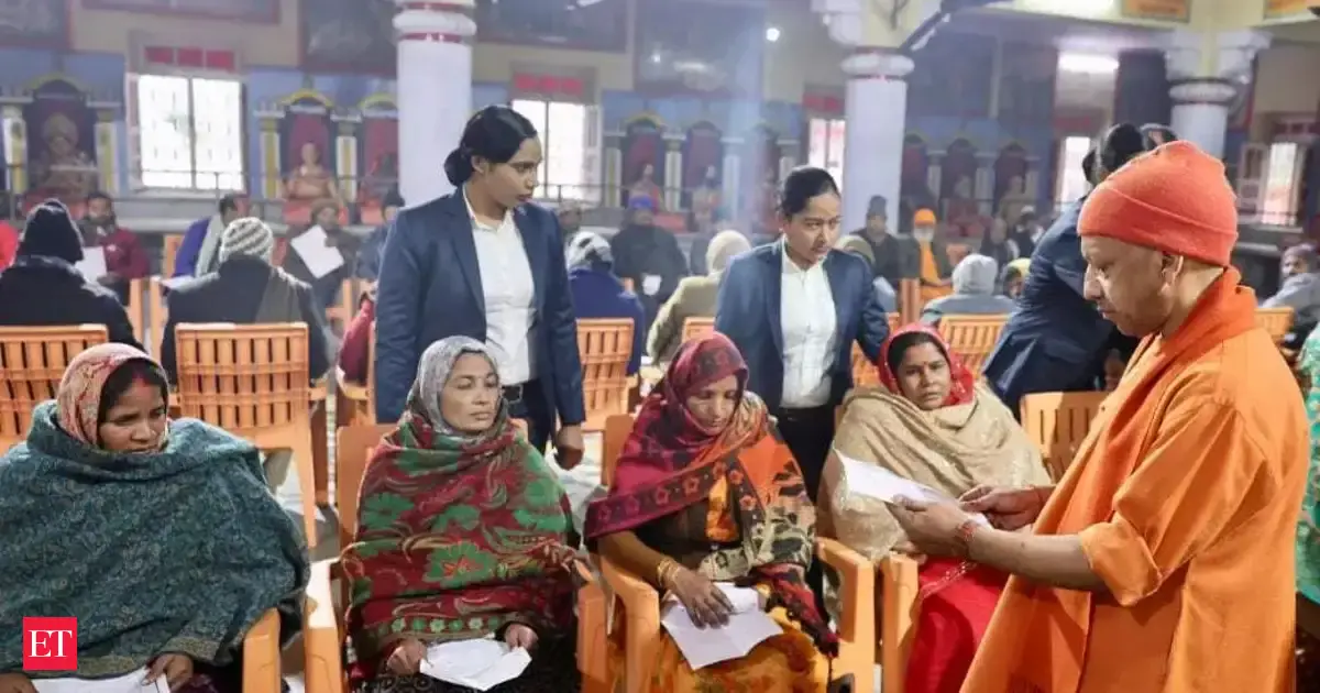 Yogi Adityanath interacts with people at Gorakhnath Temple “Janta Darshan”
