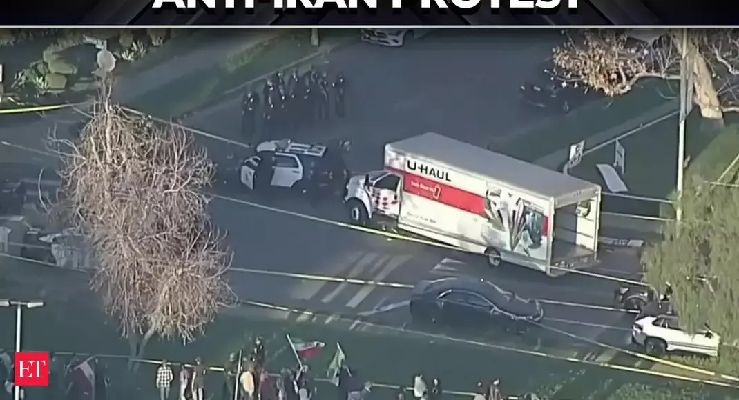 Truck ramps into Los Angeles anti-Iran protest, leading to tensions with demonstrators