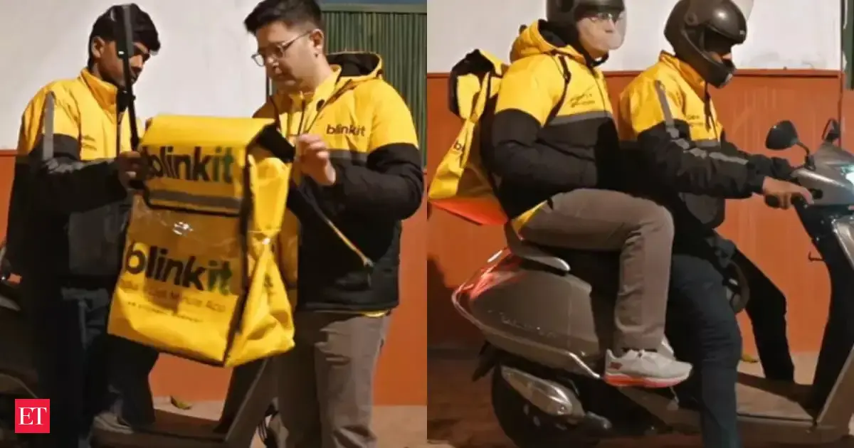 Raghav Chadha becomes Blinkit delivery partner for a day, weeks after having lunch with delivery boy