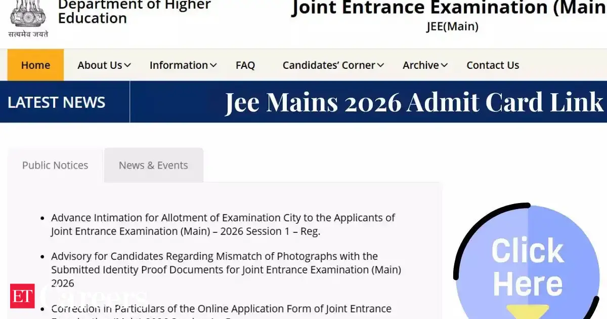 JEE Main 2026 admit card released? Check official release link, how to ...