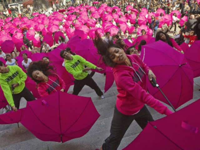 Dancers during Cherry Blossom Festival celebrations