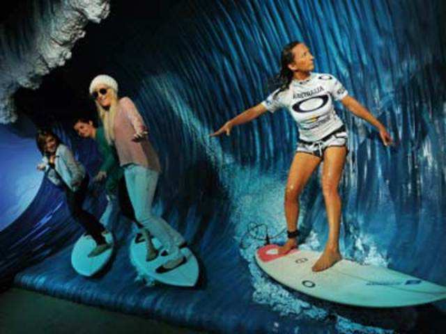 Wax figure of female world surfing champion Layne Beachley