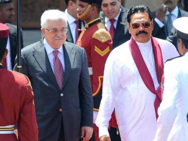 Palestinian President with Sri Lankan President