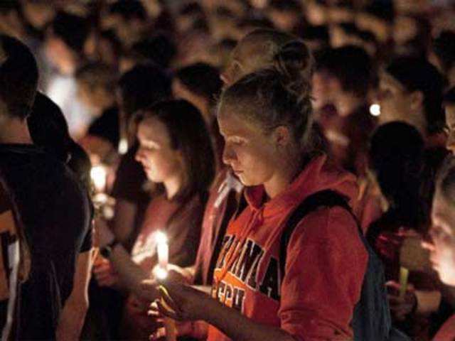 Candlelight vigil on the campus of Virginia Tech