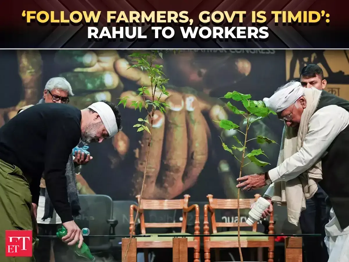 ‘Unite like farmers’: Rahul Gandhi rallies MGNREGA workers, calls centre ‘Timid’ in Delhi – The Economic Times Video