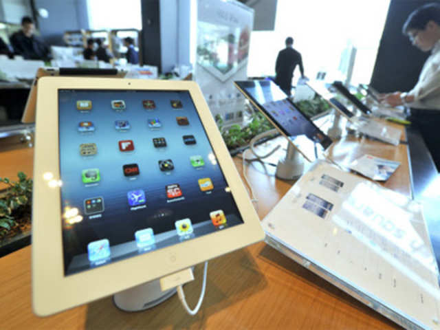 Apple's new iPad displayed at a branch of KT