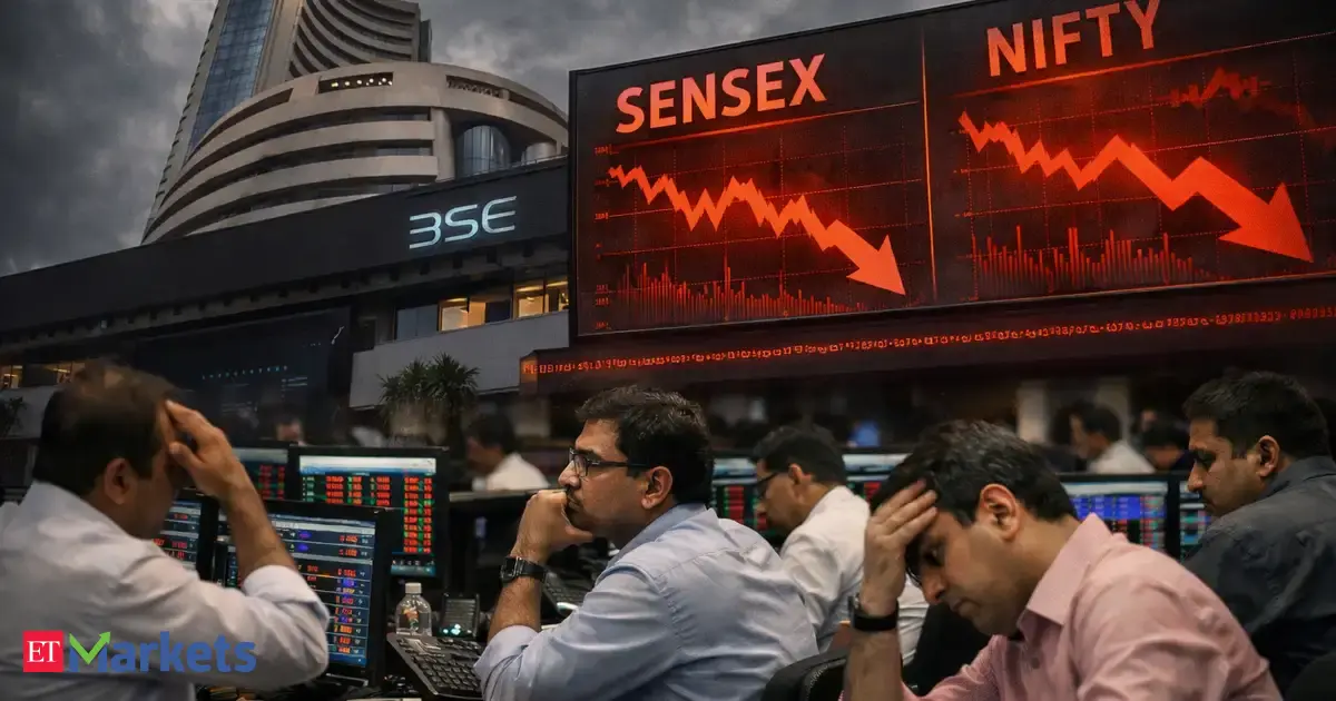 Sensex falls over 400 pts, Nifty below 25,000 as trade tariff worries linger; all eyes on US Fed meet