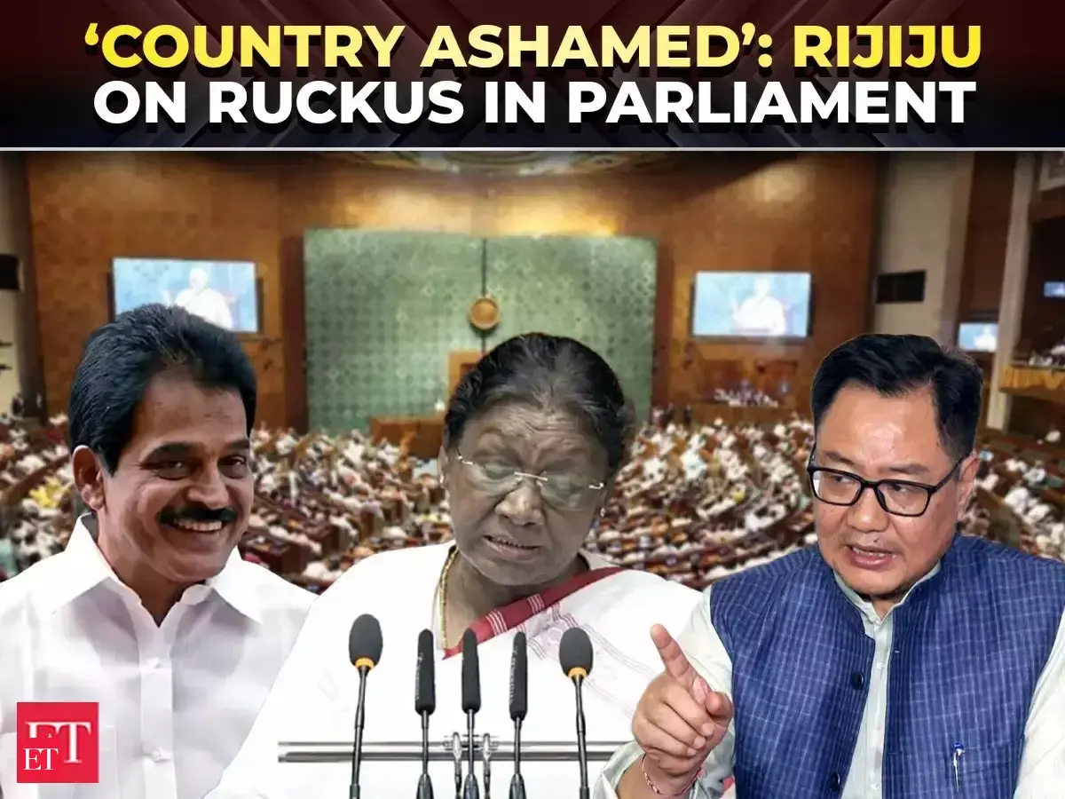 ‘Country will never forgive Congress, allies’: Rijiju slams protests during President Murmu’s speech