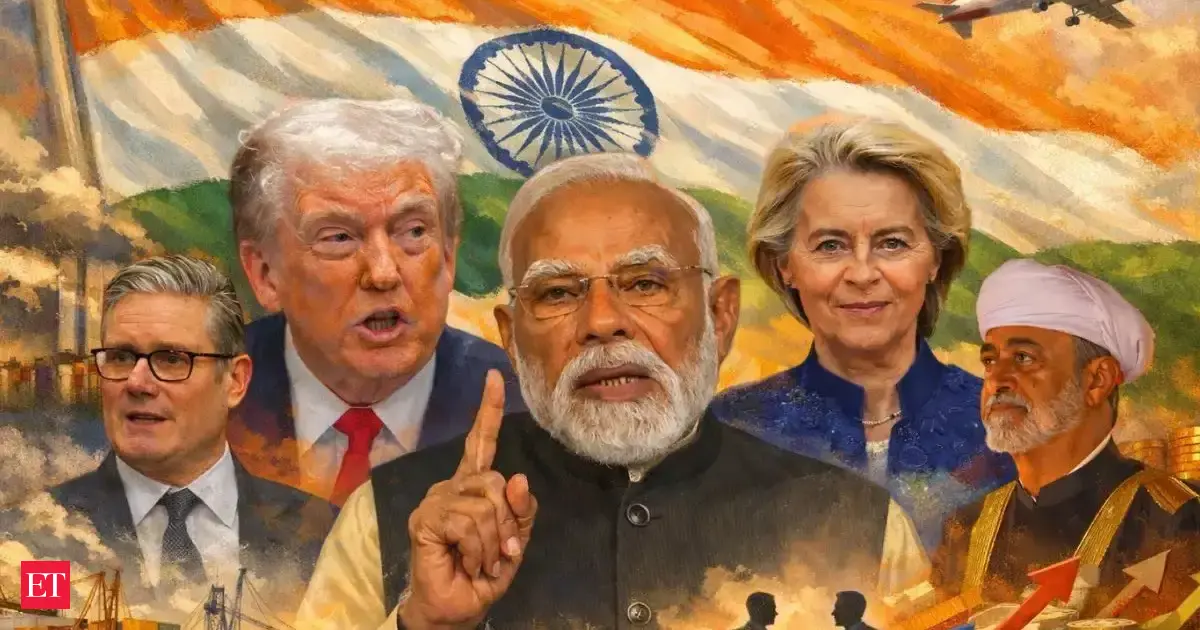 India has signed five significant trade agreements in 12 months with the UK, EU, Oman, New Zealand, and the US, marking a rapid acceleration in its trade diplomacy. These targeted partnerships aim to boost exports, attract investment, and secure supply chains by linking India with key global markets and diversifying its economic relationships.