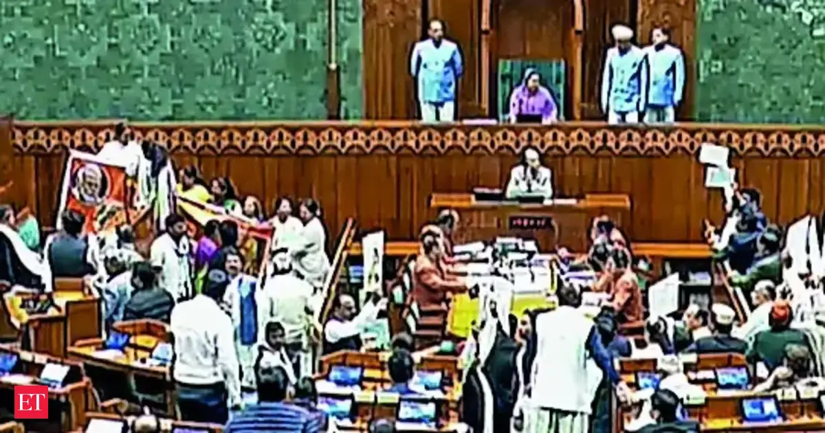 Congress protest over ex Army chief’s unpublished book quote stalls Lok Sabha for third day