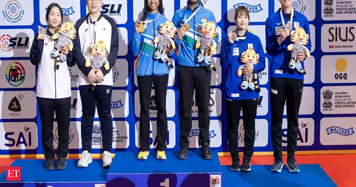 Elavenil and Arjun win mixed team air rifle gold as India crosses 50 medal mark