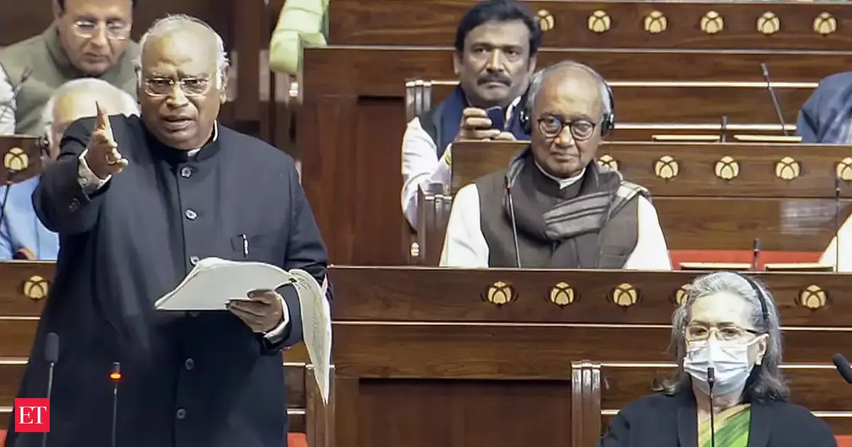Opposition walks out of Rajya Sabha after Mallikarujun Kharge not allowed to speak