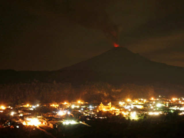 Popocatepetl volcano spews lava, ash and steam