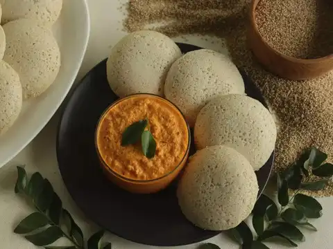 Millet Idli with Flaxseed Chutney